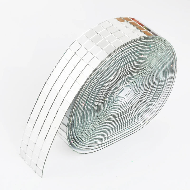 10x10mm Grid 1meter Self-Adhesive Square Glass Mosaic Tiles Sliver Mirrors Mosaic Sheets For DIY Handade Crafts Wall Sticker