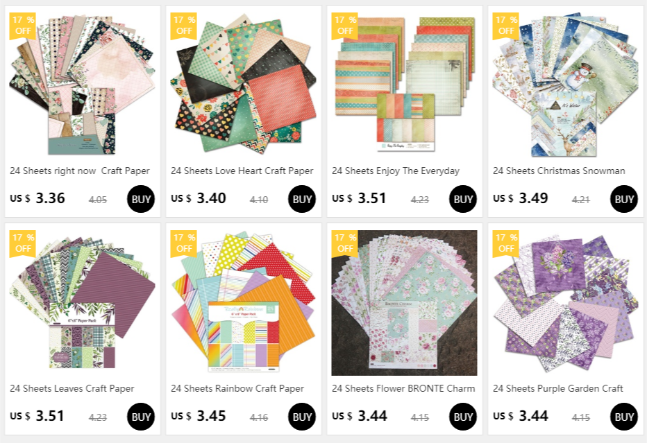 24 Sheets Flower Garden Craft Paper Pads Cutting Dies Art Background Origami Scrapbooking Card Making