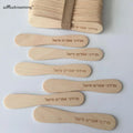 100pcs Personalized Wooden Flat Popsicle Sticks 3.5" Bow Tie Birthday Bridal Shower Craft Buffet Table Ice Cream Shoppe Grade A