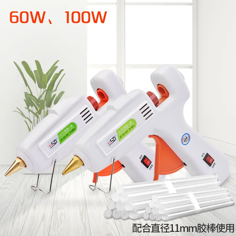20W/60W/100W Hot Melt Glue Gun Smart Industrial Guns DIY Repair Tools Use 7mm/11mm Glue Sticks Heat Mini Gun