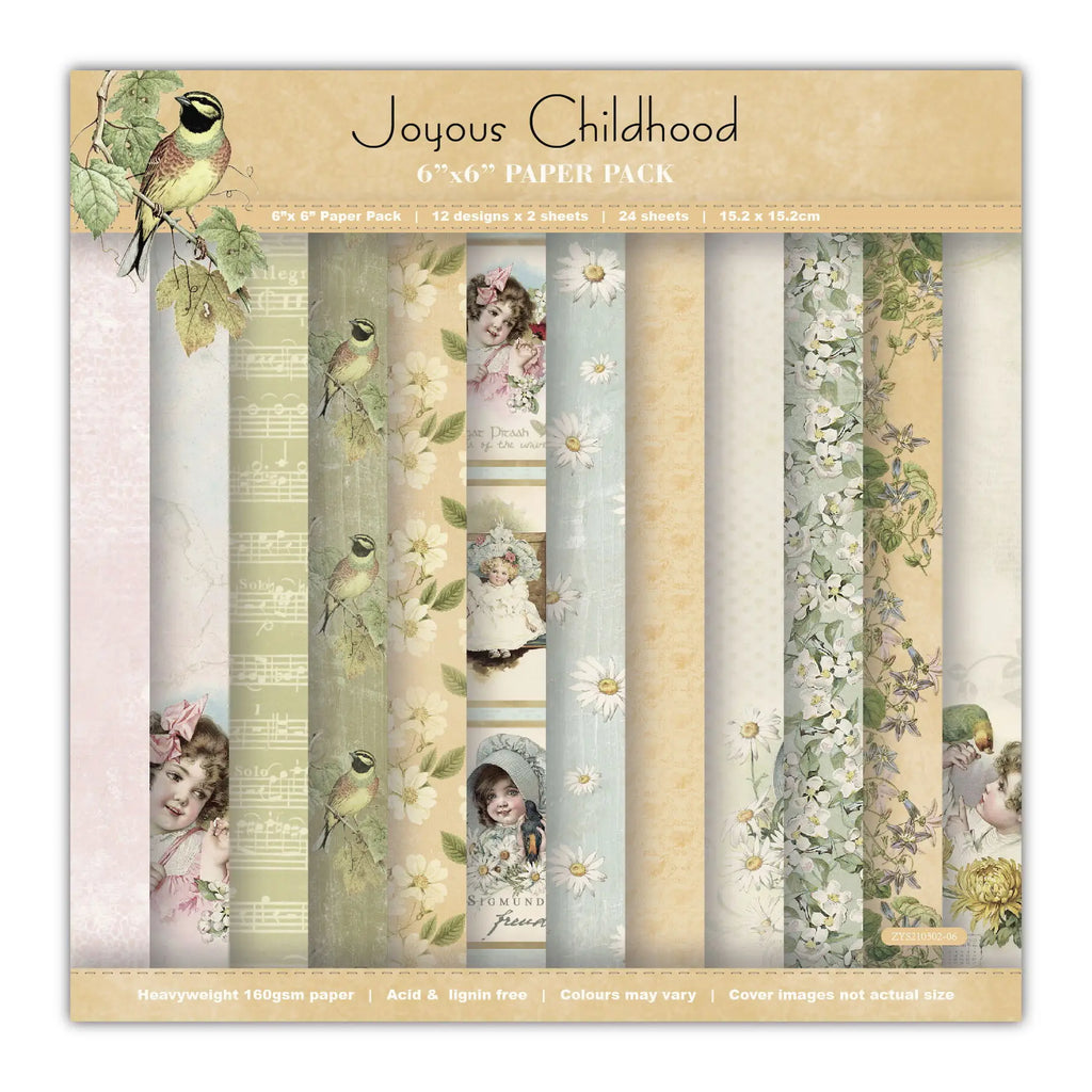 JOYOUS childhood Scrapbooking paper pack of 24 sheets handmade craft paper craft Background pad   436