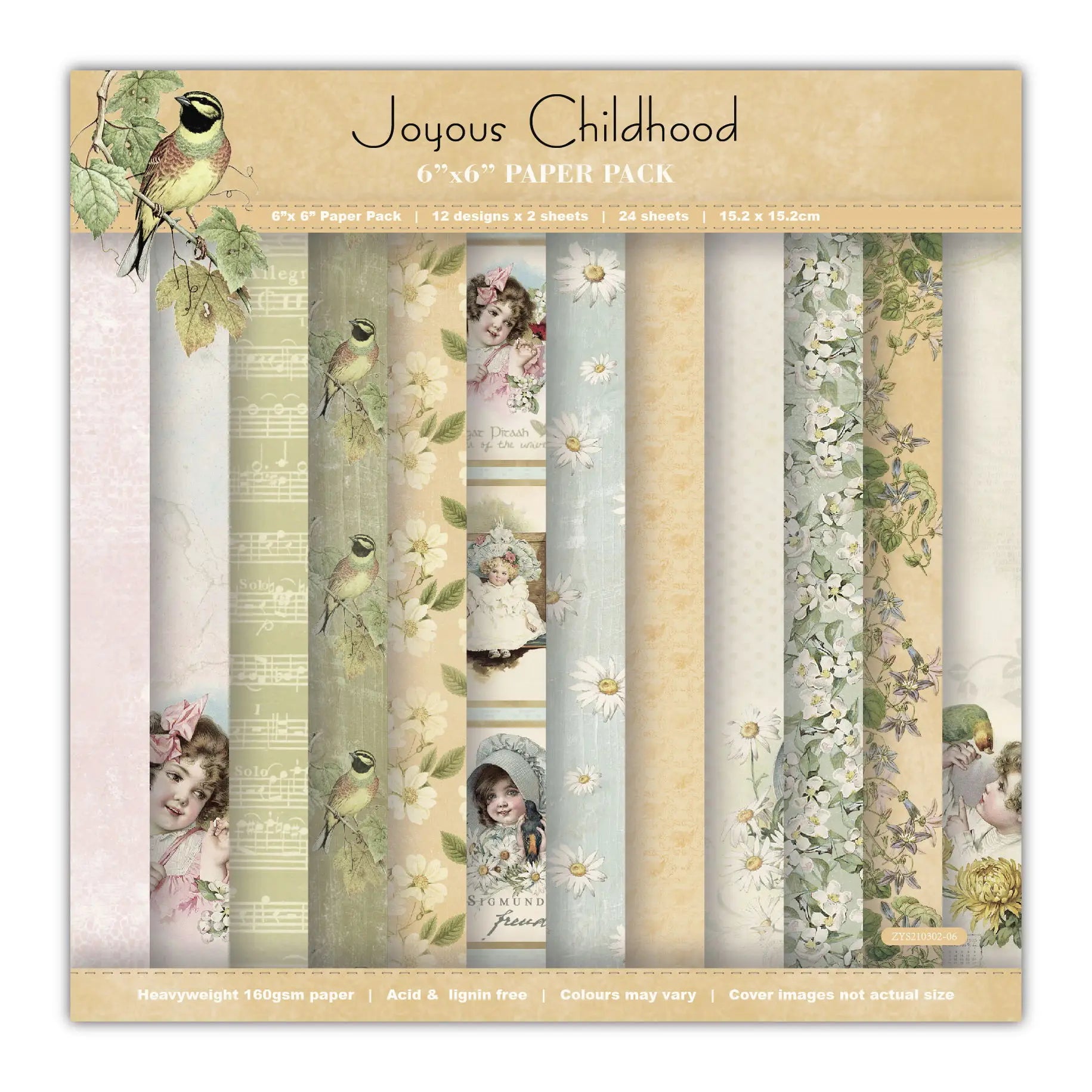 JOYOUS childhood Scrapbooking paper pack of 24 sheets handmade craft paper craft Background pad   436