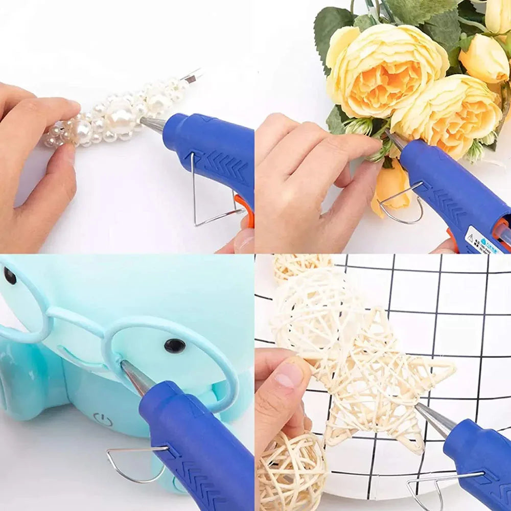 20W Hot Melt Glue Gun with Glue Sticks Industrial Mini Guns Thermo Electric Heat Temperature Tool with 7*100MM Sticks