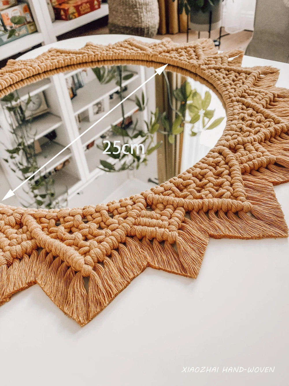Bohemia Macrame Handmade Makeup Decorative Mirror Wall Tapestry For Bedroom Livingroom Bathroom Home Decor  Shower Round Mirrors