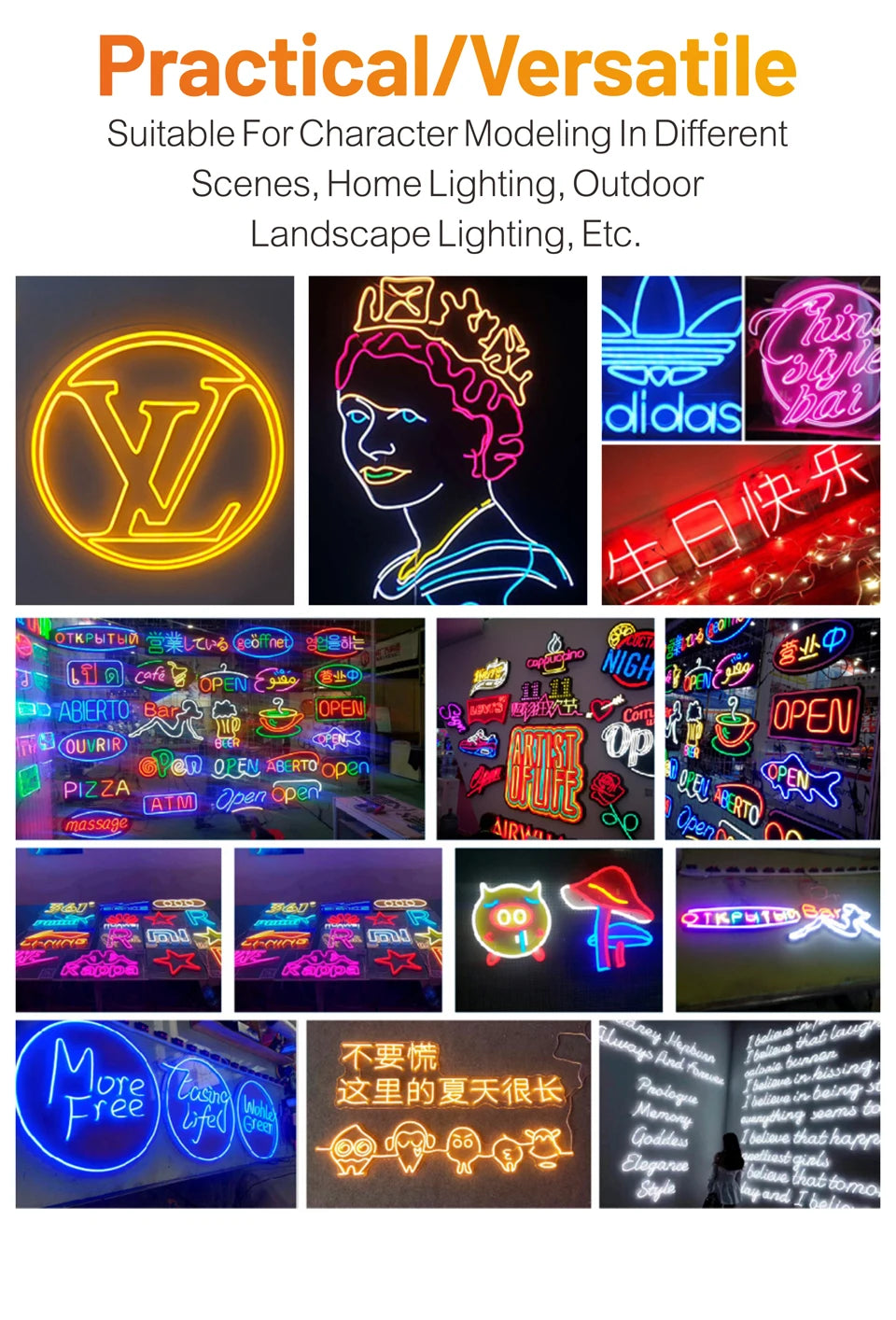 6/8mm 5M/Rolls DIY Separate Silicone Neon Strip 120Leds S-Bendable Newly Flexible Led Tape For LED Neon Sign Waterproof  IP67