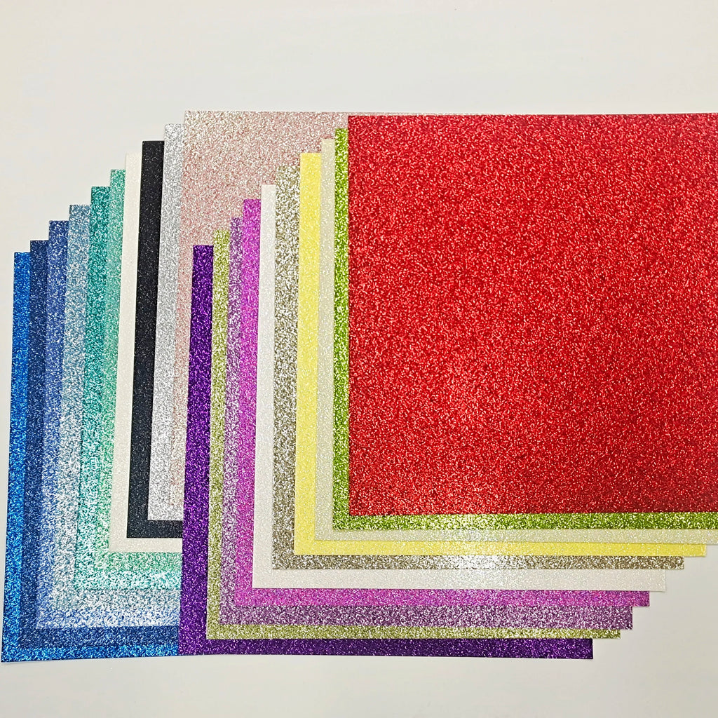15pcs Children DIY Cardboard Colorful Glitter Paper Crafts sheet Glitter Card Stock