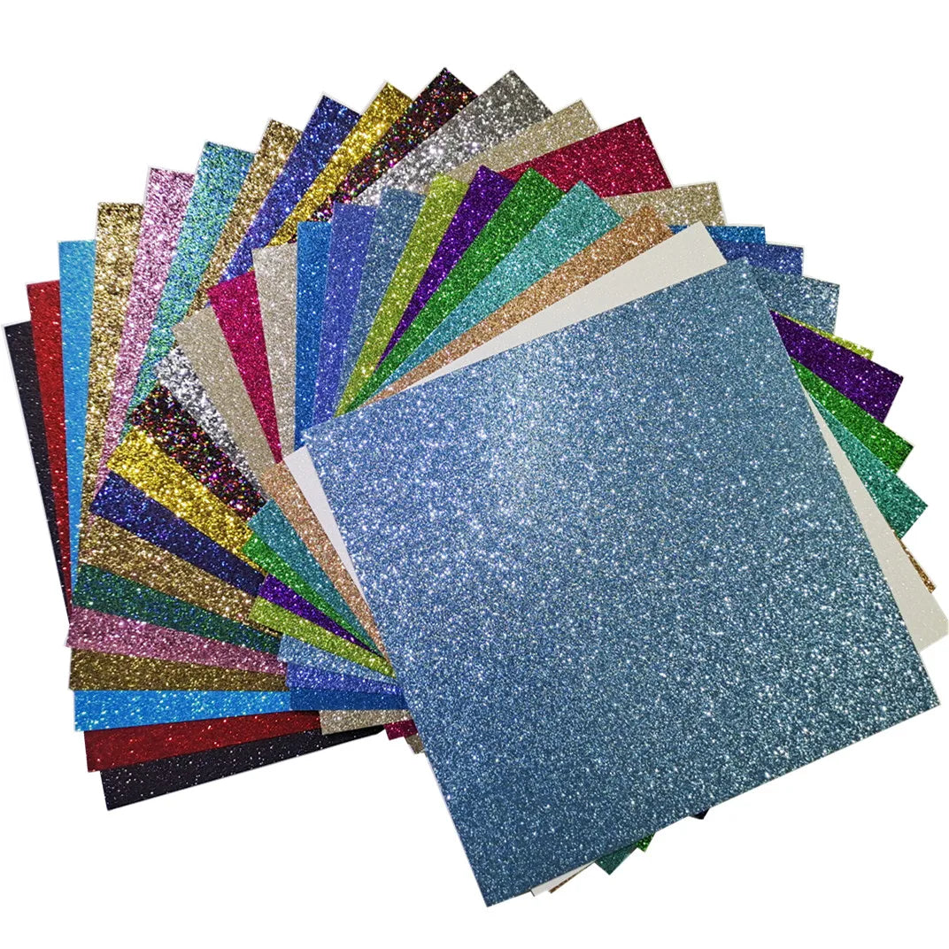 15pcs Children DIY Cardboard Colorful Glitter Paper Crafts sheet Glitter Card Stock