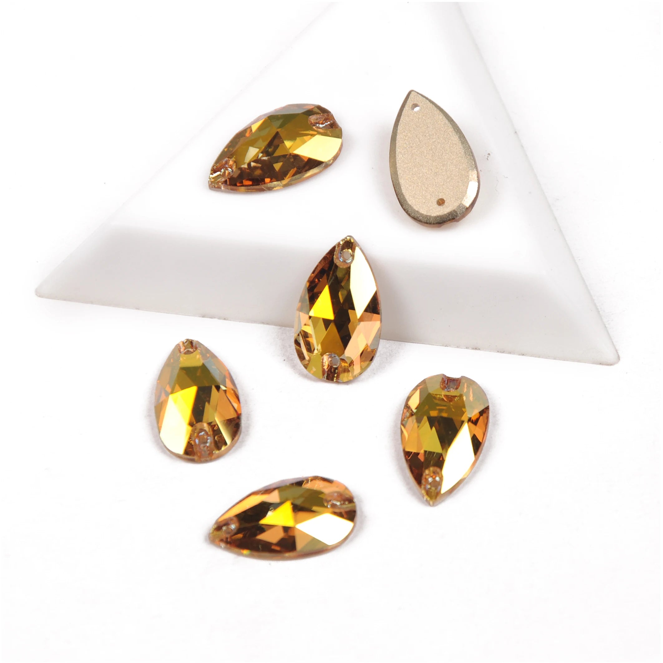 YANRUO Teardrop Sew-on Rhinestones Glass Crystal Stone Sewing Embroidery Clothes Accessories Stones For DIY Wedding Dress Decor