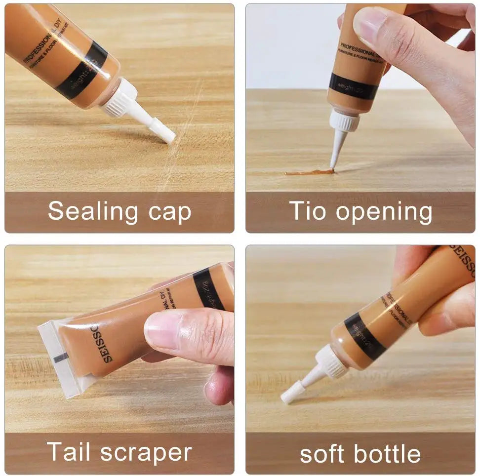 Wood Filler 12PCS Repair Kit Floor and Furniture Scratch Touch Up Restore for Floor, Table, Door, Cabinet Restore Wood Surface
