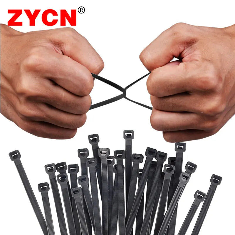 500pcs Self-Locking Nylon Cable Ties 2.5*100/150/200 3.5*250 4.5*300 Plastic Zip Loop Wire 4-6-8-10-12inch Wrap Fixed Binding