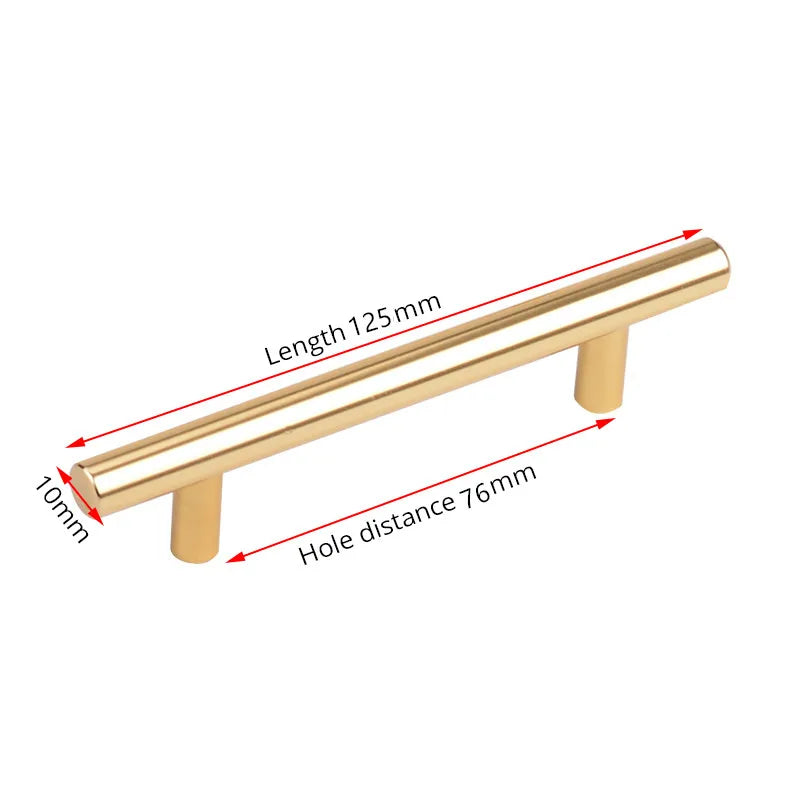 Black Golden Cupboard Handle Brushed Stainless Steel Kitchen Cabinet Door Knob Furniture Drawer Pull  Hardware Pulls  Bar Handle