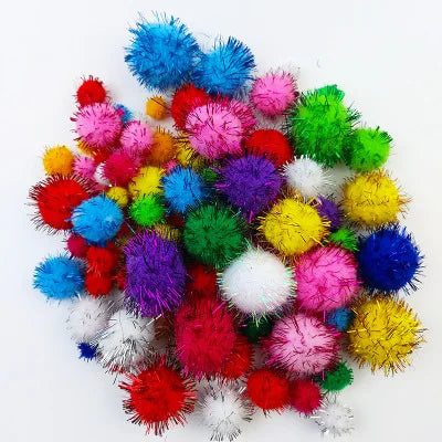 100pcs Glitter Chenille Stems Pipe Cleaners Plush Tinsel Stems Wired Sticks Kids Educational DIY Craft Supplies Toys Crafting