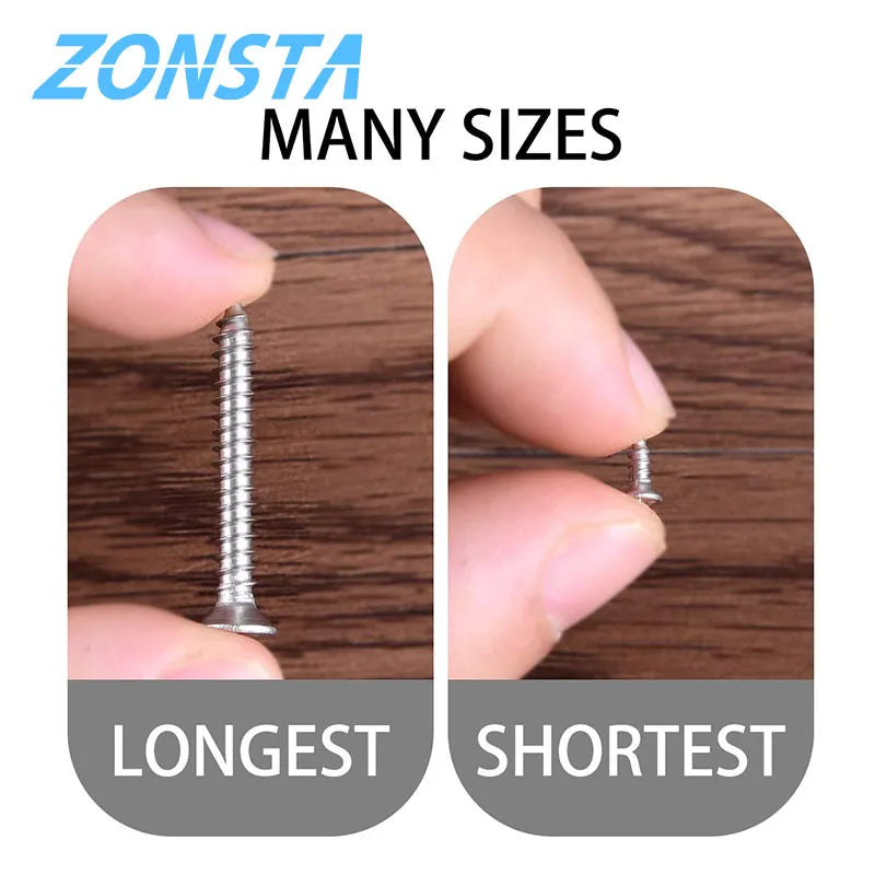 M2 M3 M4 460Pcs Countersunk Flat Head Tapping Screws Set 304 stainless steel Small Cross Recessed Wood screw Assortment kit