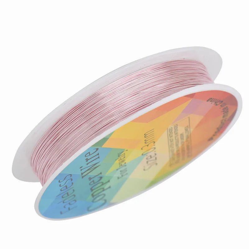 Colorfast Copper Wire For Bracelet Necklace Jewelry DIY Accessories 0.2/0.25/0.3/0.5/0.6/0.7/1.0mm Craft Beading Wire HK018