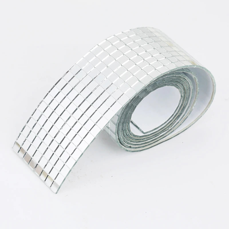 10x10mm Grid 1meter Self-Adhesive Square Glass Mosaic Tiles Sliver Mirrors Mosaic Sheets For DIY Handade Crafts Wall Sticker