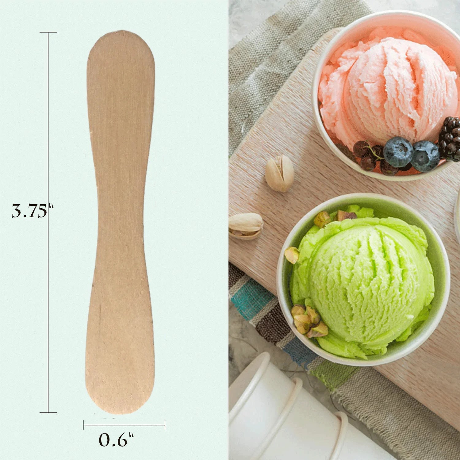 100pcs Personalized Wooden Flat Popsicle Sticks 3.5" Bow Tie Birthday Bridal Shower Craft Buffet Table Ice Cream Shoppe Grade A