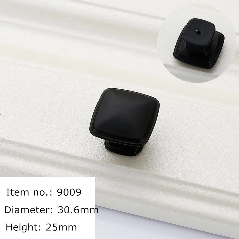 Black Handles for Furniture Cabinet Knobs and Kitchen Drawer Pulls Cupboard  Aluminium Alloy
