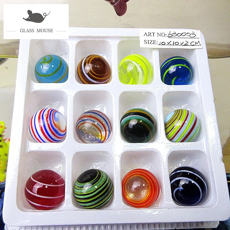 16mm Handmade Glass Marbles Balls Charms Home Decor Accessories For Fish Tank Vase Aquarium Game Toys For Kids Children 24PCS