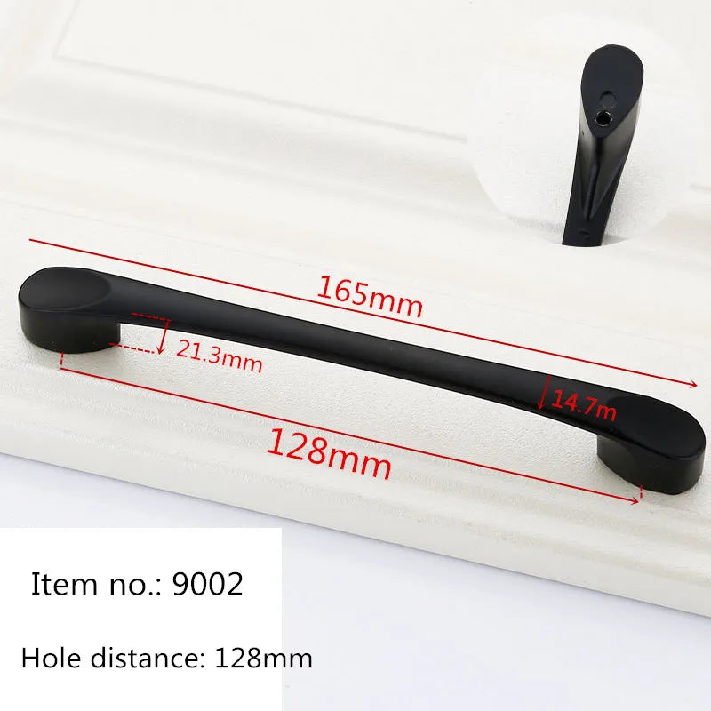 Black Handles for Furniture Cabinet Knobs and Kitchen Drawer Pulls Cupboard  Aluminium Alloy