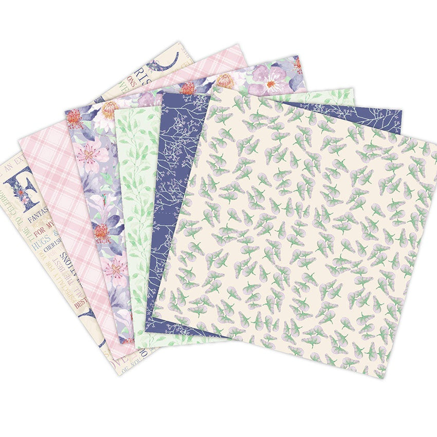 24 Sheets Flower Garden Craft Paper Pads Cutting Dies Art Background Origami Scrapbooking Card Making