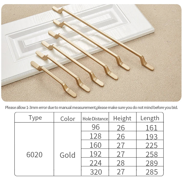 NAIERDI Solid Zinc Alloy Gold Cabinet Handles for Furniture Drawer Knobs Cabinet Pulls Decorative Home Decor Hardware