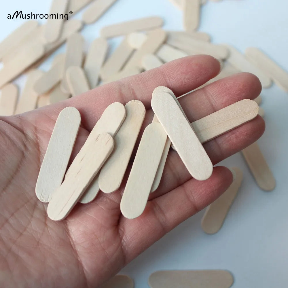 300 Plain Wooden Ice Cream Pudding Sticks 1.6 Inches Small Lollipop Sticks Cake Dessert Taster Spoons Pop Lolly Sticks