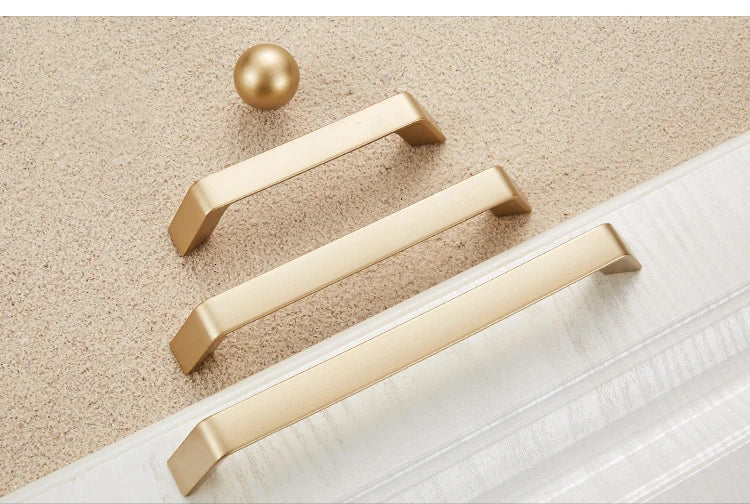 NAIERDI Solid Zinc Alloy Gold Cabinet Handles for Furniture Drawer Knobs Cabinet Pulls Decorative Home Decor Hardware
