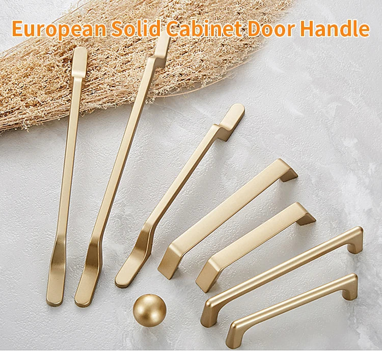 NAIERDI Solid Zinc Alloy Gold Cabinet Handles for Furniture Drawer Knobs Cabinet Pulls Decorative Home Decor Hardware