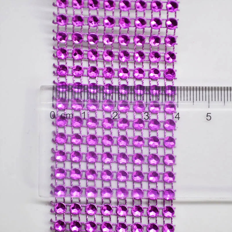 2yards 4cm Bling Diamond mesh Wrap ribbon silver Rhinestone Mesh Roll Home Party Decoration Crystal Tape Handmade Craft