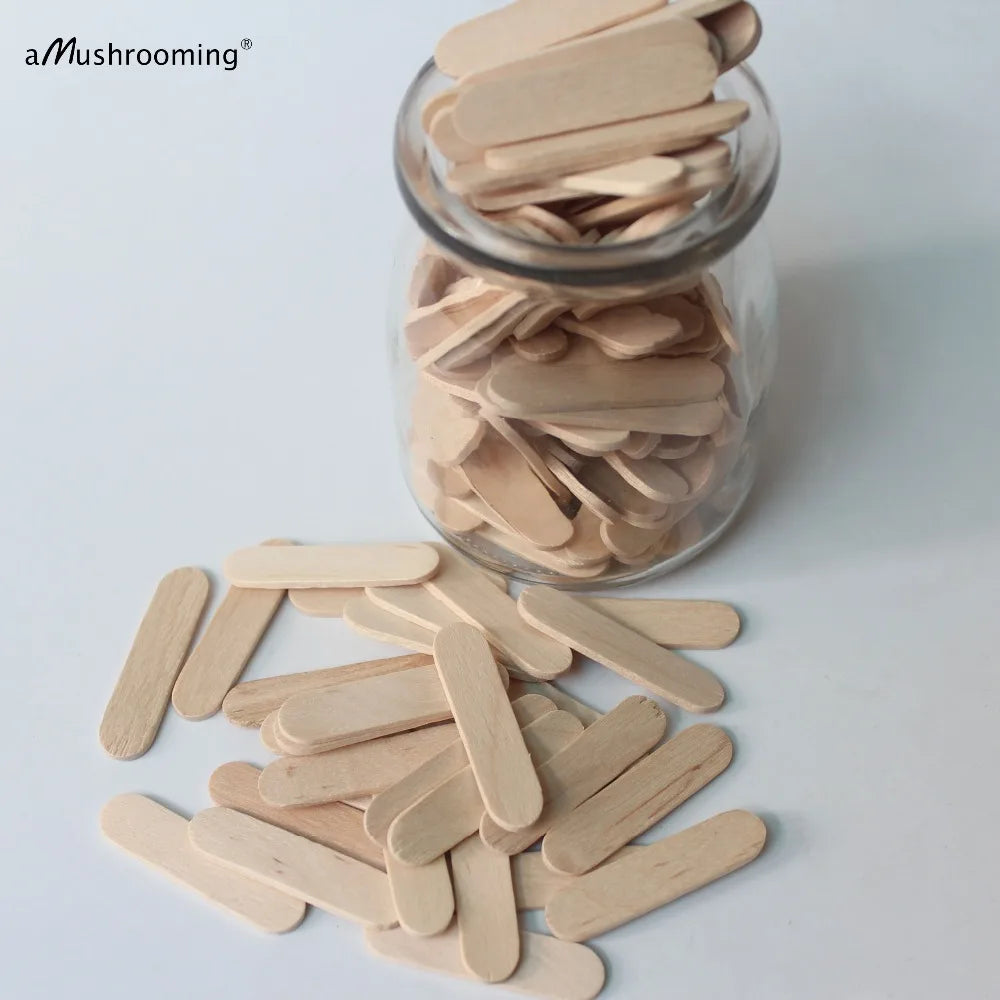 300 Plain Wooden Ice Cream Pudding Sticks 1.6 Inches Small Lollipop Sticks Cake Dessert Taster Spoons Pop Lolly Sticks