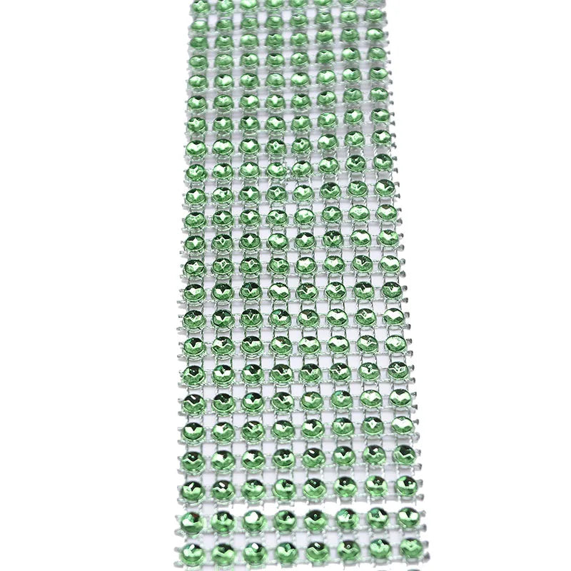 2yards 4cm Bling Diamond mesh Wrap ribbon silver Rhinestone Mesh Roll Home Party Decoration Crystal Tape Handmade Craft