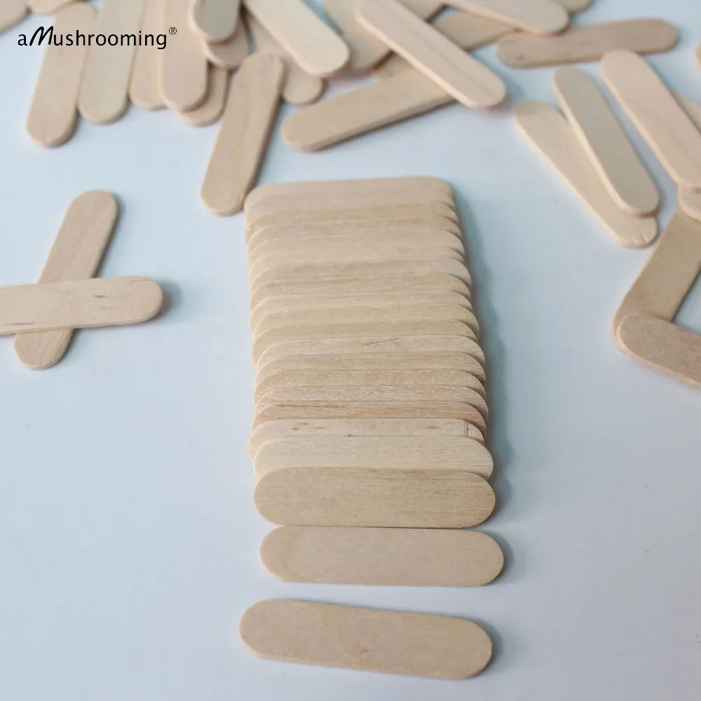 300 Plain Wooden Ice Cream Pudding Sticks 1.6 Inches Small Lollipop Sticks Cake Dessert Taster Spoons Pop Lolly Sticks