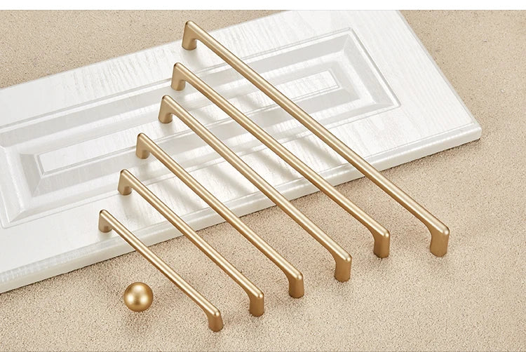 NAIERDI Solid Zinc Alloy Gold Cabinet Handles for Furniture Drawer Knobs Cabinet Pulls Decorative Home Decor Hardware
