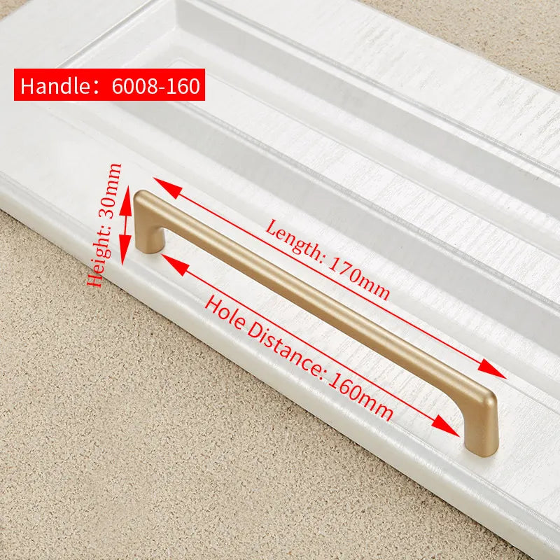 NAIERDI Solid Zinc Alloy Gold Cabinet Handles for Furniture Drawer Knobs Cabinet Pulls Decorative Home Decor Hardware