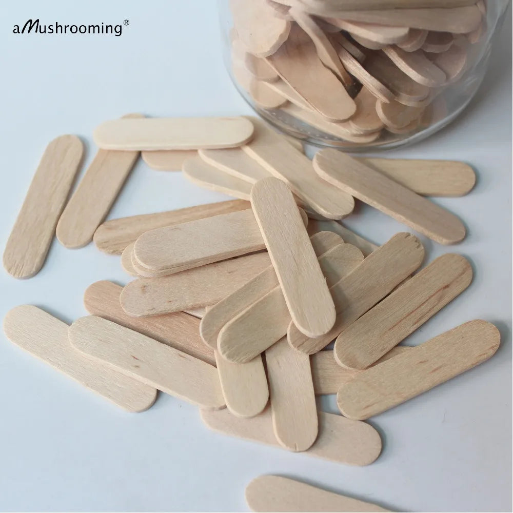 300 Plain Wooden Ice Cream Pudding Sticks 1.6 Inches Small Lollipop Sticks Cake Dessert Taster Spoons Pop Lolly Sticks