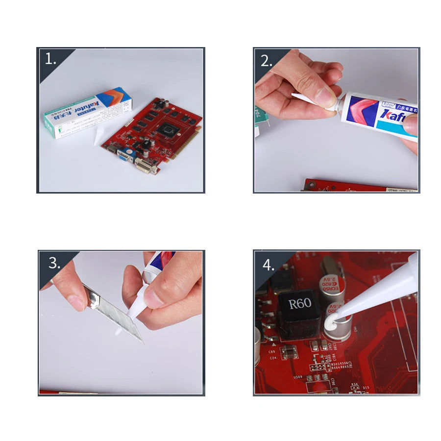 Kafuter 45g Silicone Industrial Adhesive K-704 705 704B RTV Silicone Rubber White balck Transparent Glue