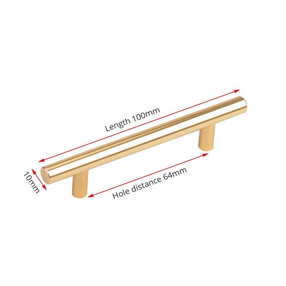 Black Golden Cupboard Handle Brushed Stainless Steel Kitchen Cabinet Door Knob Furniture Drawer Pull  Hardware Pulls  Bar Handle