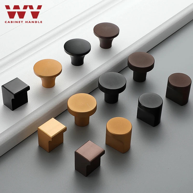 WV Kitchen Dressers Round Single Hole Brown Wardrobe Cupboard Drawer Handles Solid Knobs Hardware Furniture Handles Pulls Knobs