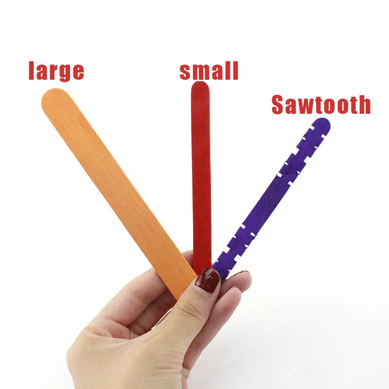 50Pcs Wooden Popsicle Sticks Natural Wood Ice Cream Sticks Creative Kids puzzle DIY Hand Crafts Building Blocks Accessories