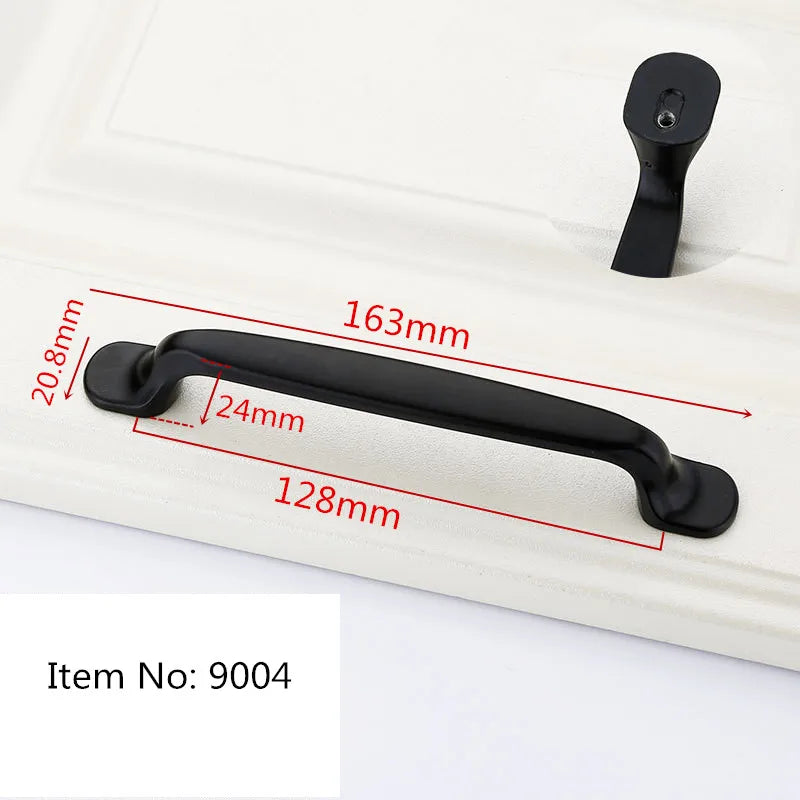 Black Handles for Furniture Cabinet Knobs and Kitchen Drawer Pulls Cupboard  Aluminium Alloy