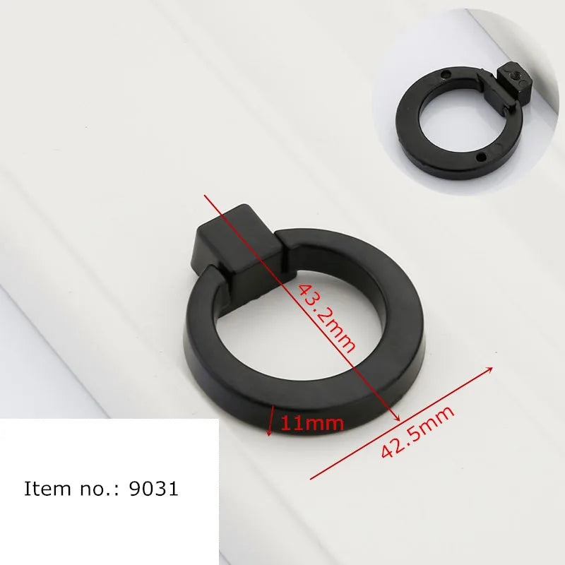 Black Handles for Furniture Cabinet Knobs and Kitchen Drawer Pulls Cupboard  Aluminium Alloy