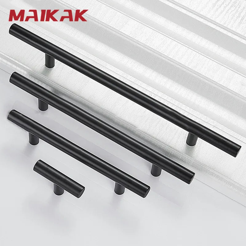Black Golden Cupboard Handle Brushed Stainless Steel Kitchen Cabinet Door Knob Furniture Drawer Pull  Hardware Pulls  Bar Handle