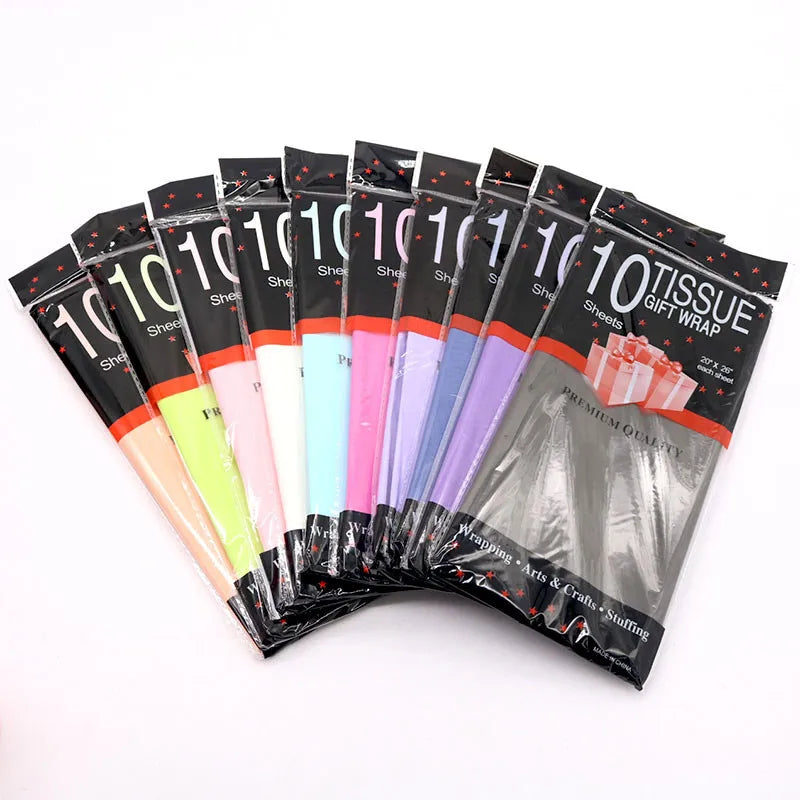 10sheets/pack Clothing Flower Packaging Paper Wine Florist Supplies Wrapping Tissue Craft Single Color Bouquet Gift DIY Handmade