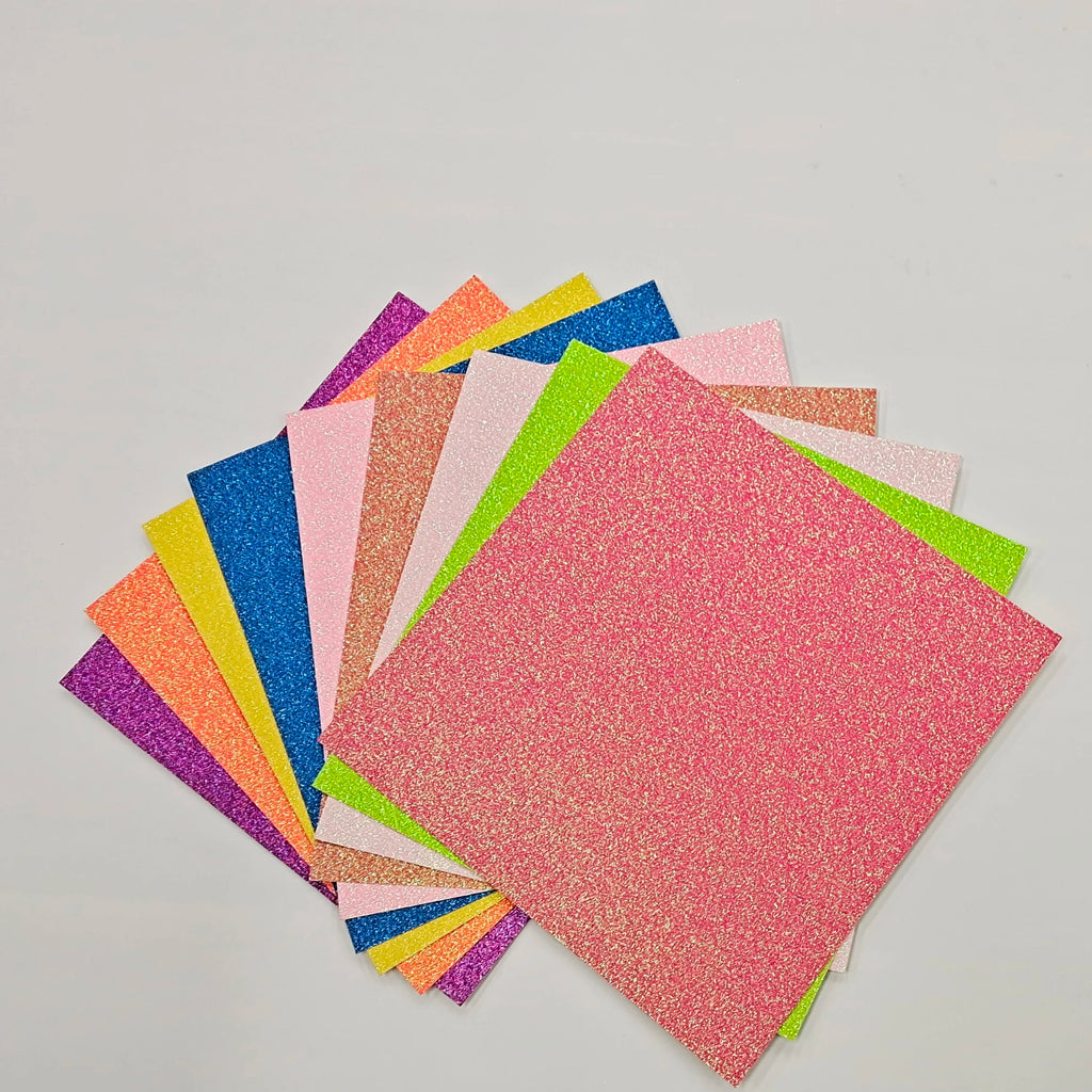 15pcs Children DIY Cardboard Colorful Glitter Paper Crafts sheet Glitter Card Stock