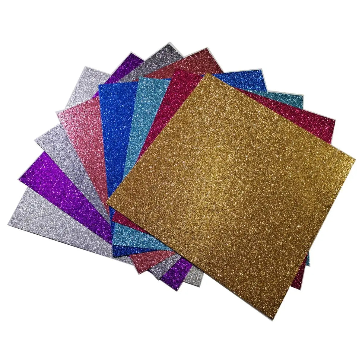 15pcs Children DIY Cardboard Colorful Glitter Paper Crafts sheet Glitter Card Stock
