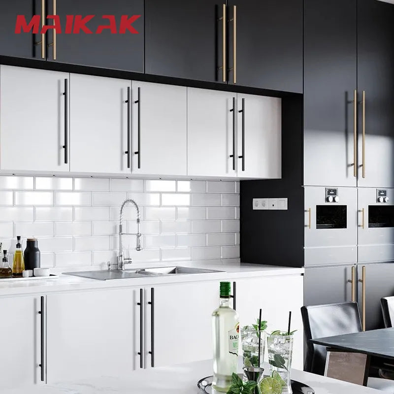 Black Golden Cupboard Handle Brushed Stainless Steel Kitchen Cabinet Door Knob Furniture Drawer Pull  Hardware Pulls  Bar Handle