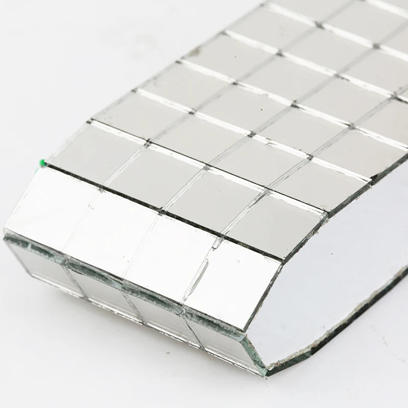 10x10mm Grid 1meter Self-Adhesive Square Glass Mosaic Tiles Sliver Mirrors Mosaic Sheets For DIY Handade Crafts Wall Sticker