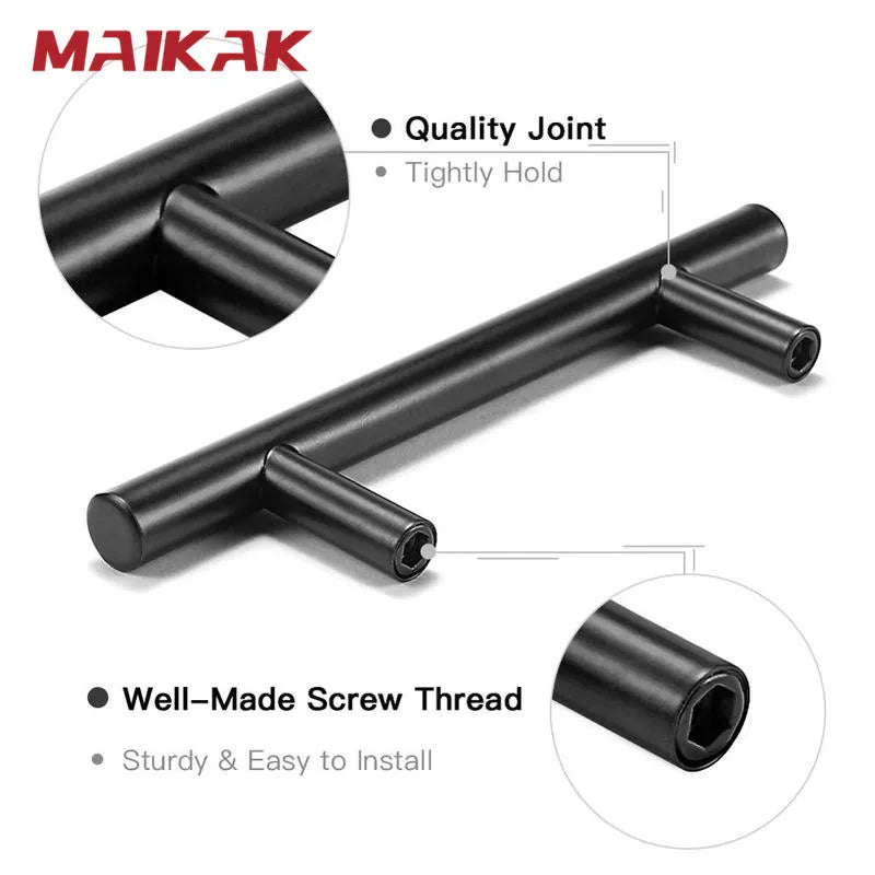 Black Golden Cupboard Handle Brushed Stainless Steel Kitchen Cabinet Door Knob Furniture Drawer Pull  Hardware Pulls  Bar Handle