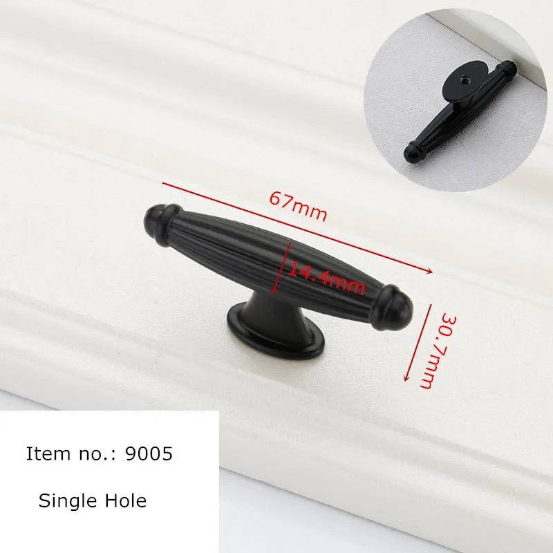 Black Handles for Furniture Cabinet Knobs and Kitchen Drawer Pulls Cupboard  Aluminium Alloy