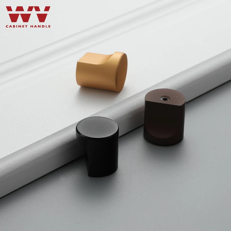 WV Kitchen Dressers Round Single Hole Brown Wardrobe Cupboard Drawer Handles Solid Knobs Hardware Furniture Handles Pulls Knobs